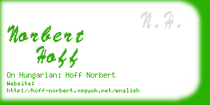 norbert hoff business card